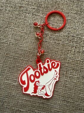 NEW Tootsie Pinup Girl Rhinestone Keychain Red Retro Advertising Collectible